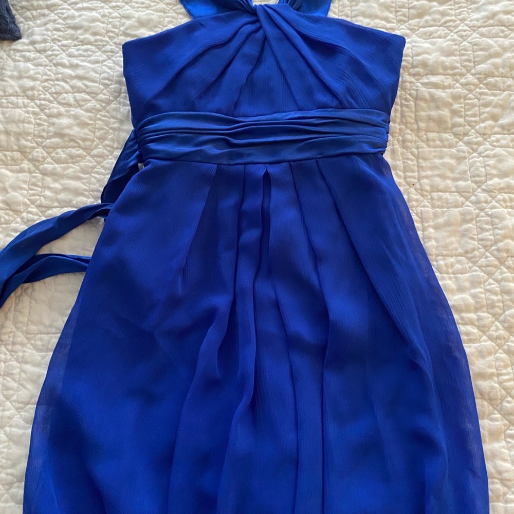 Blue sleeveless dress. Wedding, party dress. Size 8